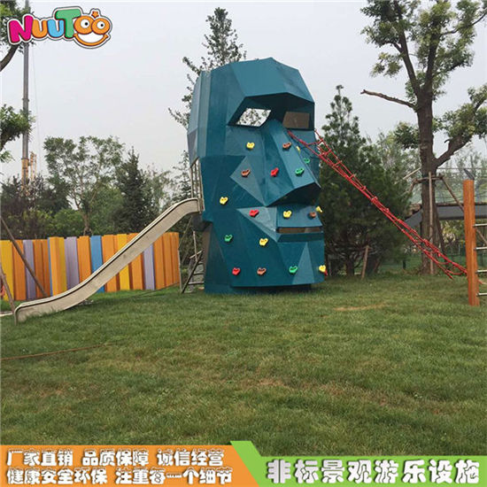 人頭室外木制滑梯廠家_樂圖非標游樂